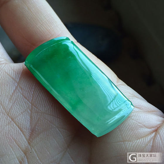 起光阳绿竹节，也来秀秀吧_挂件翡翠