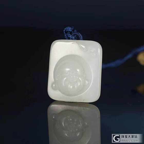 【爱玉玉铺】中国玉石雕刻大师 一户侯 侯晓锋老师作品：弥勒头像_和田玉挂件