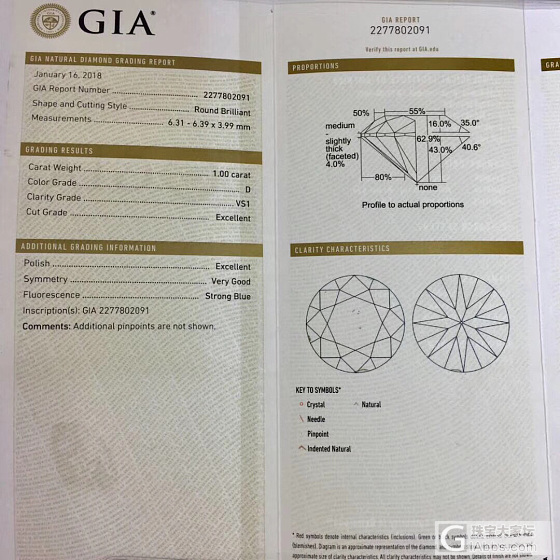 一克拉裸石现货：1.00ct，D，VS1，源头批发捡漏，买到赚到[玫瑰][玫瑰]_钻石