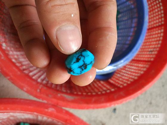 大清早来看看鲍峡云盖寺料子切出来的效果，高磁蓝但都是有水草紋_戒指松石