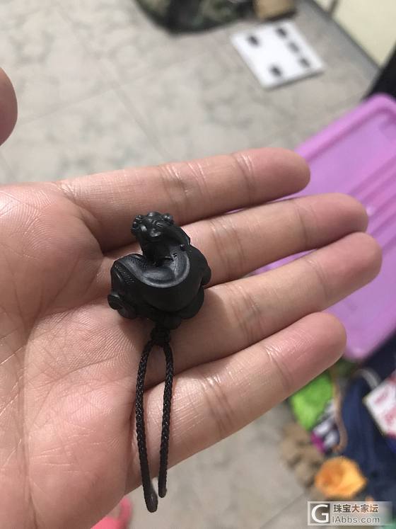 出闲置的一个小精品墨翠貔貅_挂件翡翠