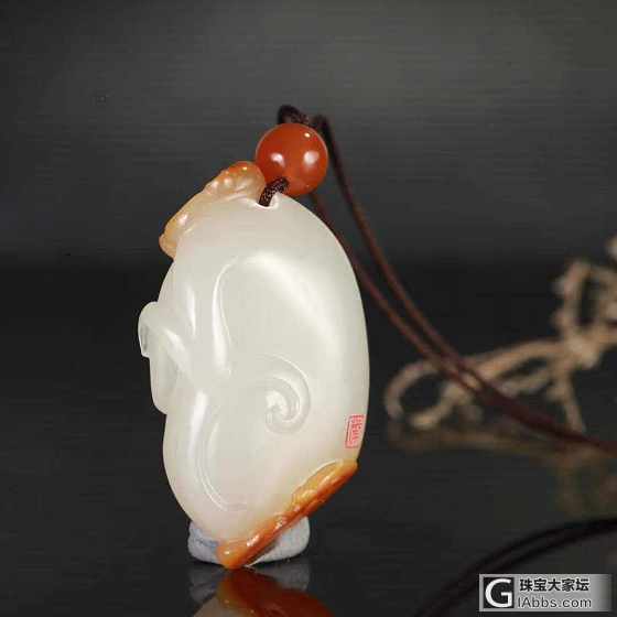 【爱玉玉铺】省级玉石雕刻大师叶清作品 如意猴_和田玉挂件