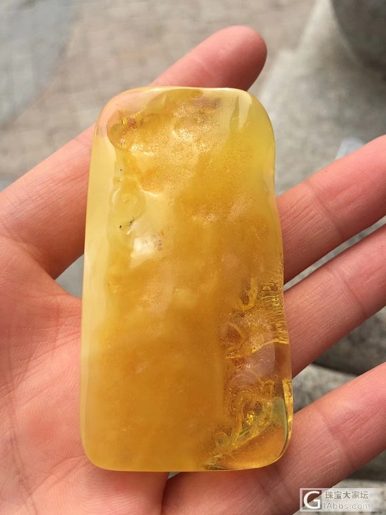 金绞牌子，背后原皮_挂件琥珀蜜蜡