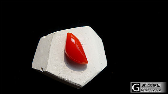 【三千世界】橘子果冻的质感 卡卡BOKE凤眼形蛋面1.14克_戒面珊瑚