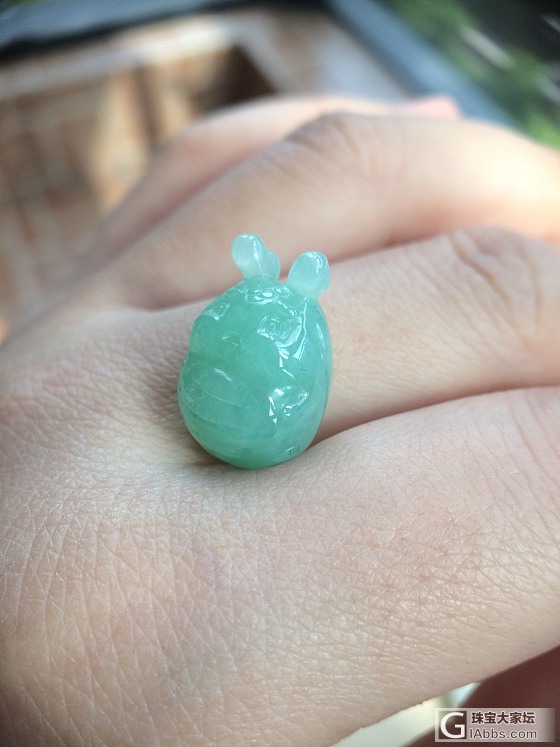 晒晒最近新做的，懵系小动物两只_玉工翡翠
