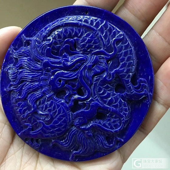 天然青金石雕刻龙牌_挂件青金石