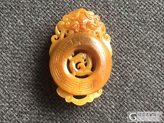 【喆熙美玉】20克全黄籽料龙虎佩_挂件和田玉