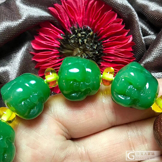 碧玉佛头手链_珠串碧玉
