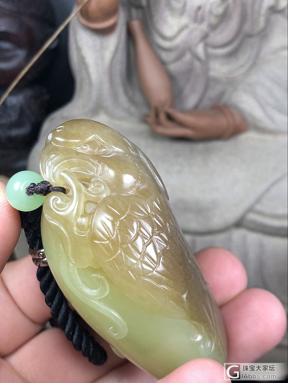 和田玉黄玉黄口料一世英豪手把件_把玩件和田玉