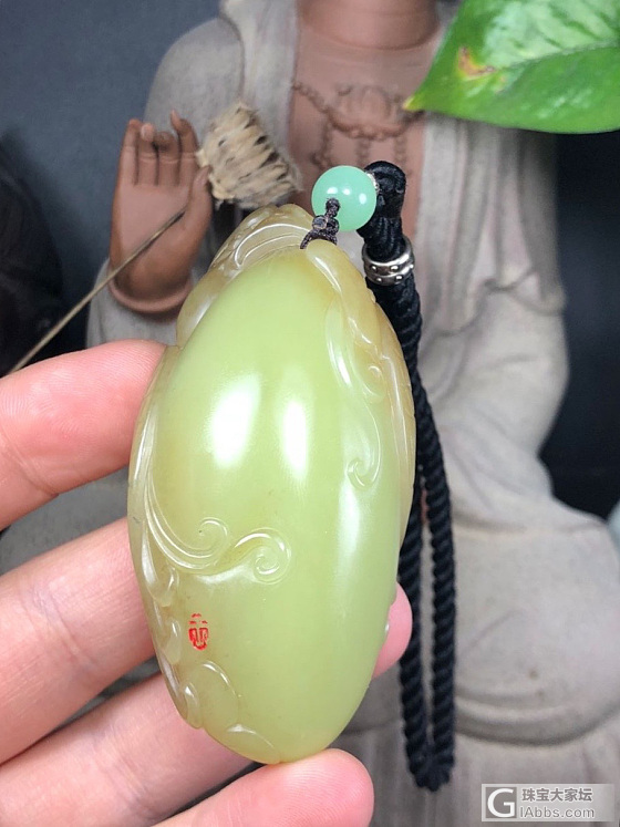 和田玉黄玉黄口料一世英豪手把件_把玩件和田玉