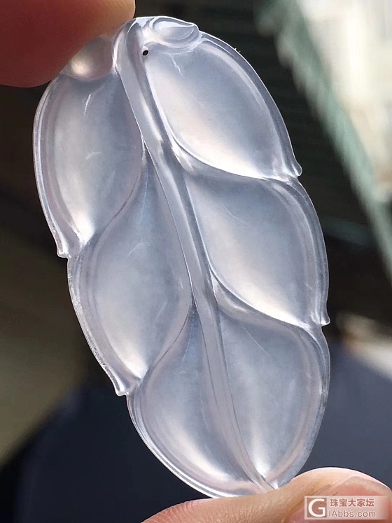 翡翠高冰叶子_挂件翡翠