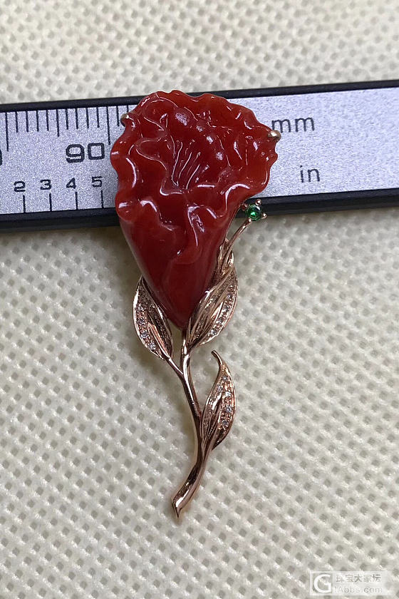 啊卡郁金香吊坠，品相完美，规格16.1x42.3克，_吊坠珊瑚