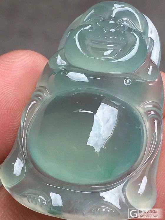 翡翠晴水站佛_挂件翡翠