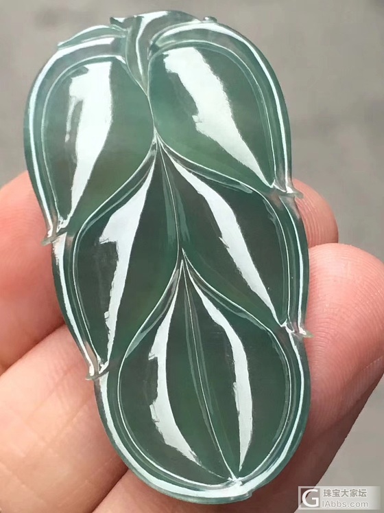 翡翠甜绿叶子_挂件翡翠