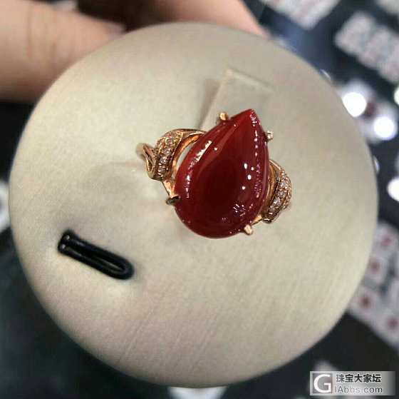 阿卡珊瑚牛血戒指_戒指珊瑚