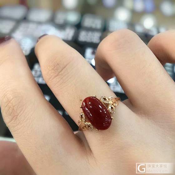 阿卡珊瑚牛血戒指_戒指珊瑚