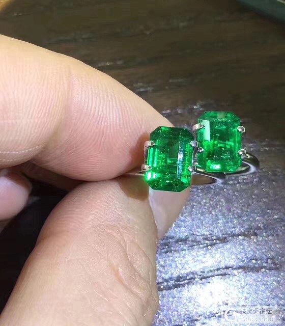 ##中颐旗舰天然祖母绿一对##  4.88ct_刻面宝石祖母绿