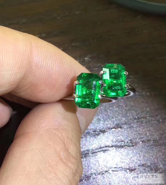 ##中颐旗舰天然祖母绿一对##  4.88ct_刻面宝石祖母绿