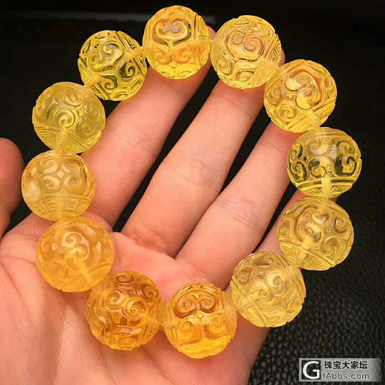 18+回纹珠手串[色]美不美你们说[机智]闪闪的会发光一样43.2g，克价79¥_珠串琥珀