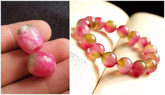 桃花玉冒充碧玺_彩色宝石