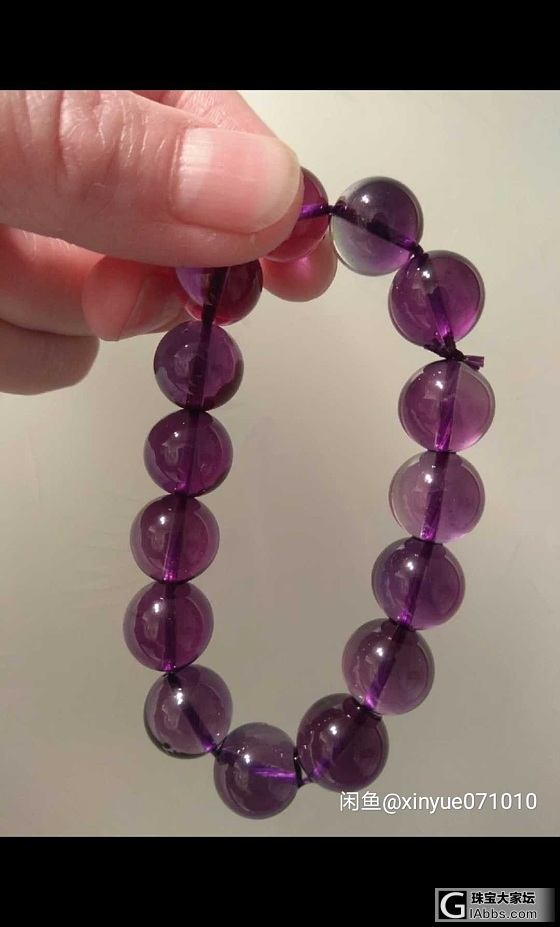 高质量乌拉圭紫水晶手链颗颗纯净_珠串紫水晶