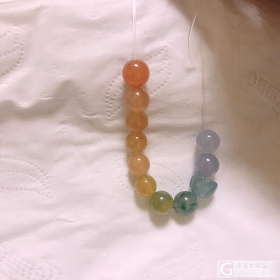 翡翠彩虹🌈糖果🍬芬达🍊手串_串珠翡翠