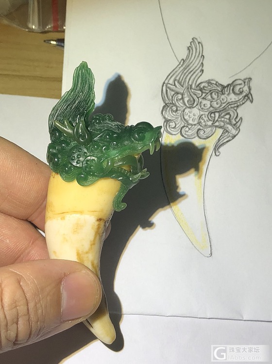 一枚兽牙吊坠的诞生历程_牙骨角设计