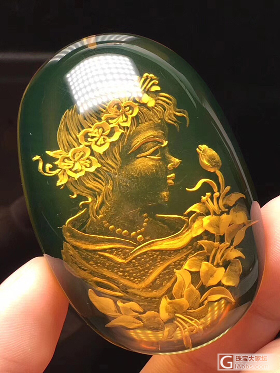阴雕_挂件琥珀