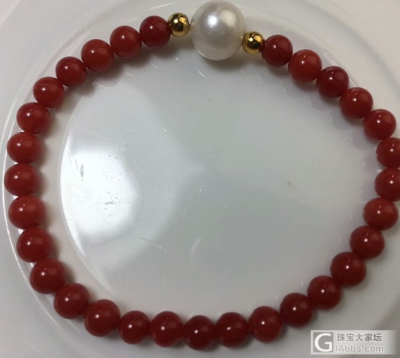 天然牛血珊瑚手链_珠串珊瑚