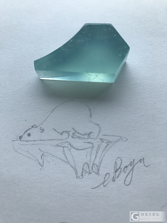天青冻岫玉。哈哈哈，周一上班熊。还有我的金蟾吊坠。_玉工设计