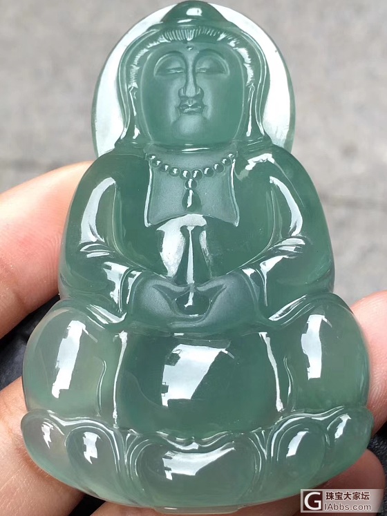 翡翠满色观音_挂件翡翠