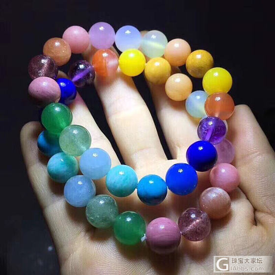 你们等了N久的彩虹🌈串出货了[耶]，特价299/条_彩色宝石玉石多宝