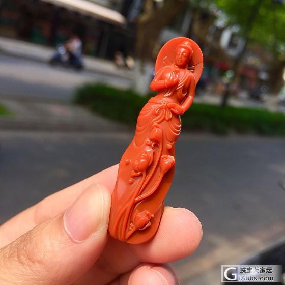 镶嵌款 立体观音_雕刻南红