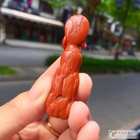 镶嵌款 立体观音_雕刻南红