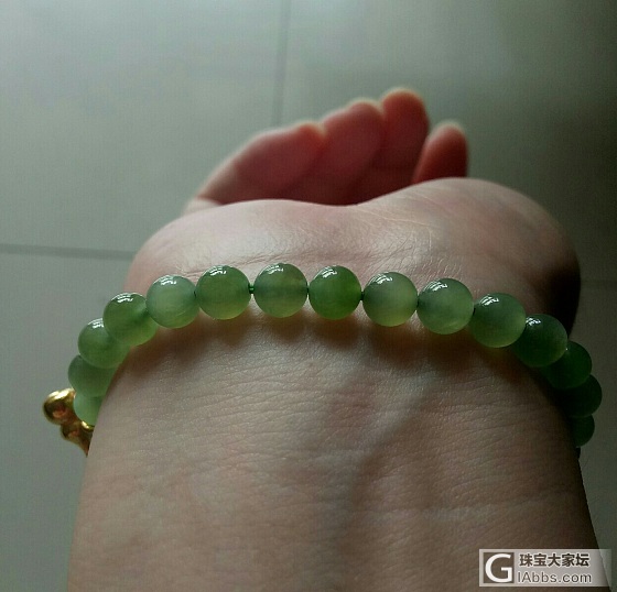 盛夏光年 俄碧苹果绿手链_珠串手链碧玉