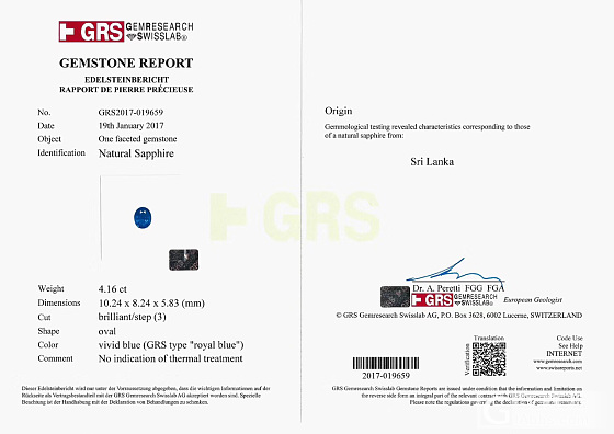 #泰勒彩宝#4.16ct斯里兰卡无烧皇家蓝精品裸石_蓝宝石刻面宝石
