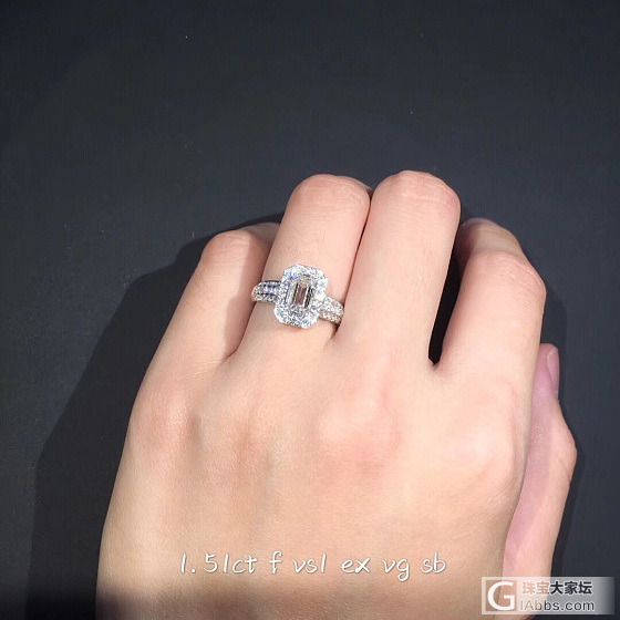 1.5克拉💍祖母绿大冰糖钻戒_戒指千寻珠宝异形钻