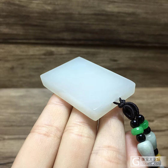 和田玉白玉平安无事牌规格46×31×8mm… 重量37.6克  白度一级  过灯..._牌子和田玉