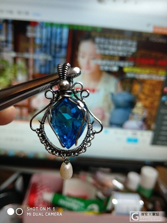 自己做绕线，新手上路。_饰品制作托帕石
