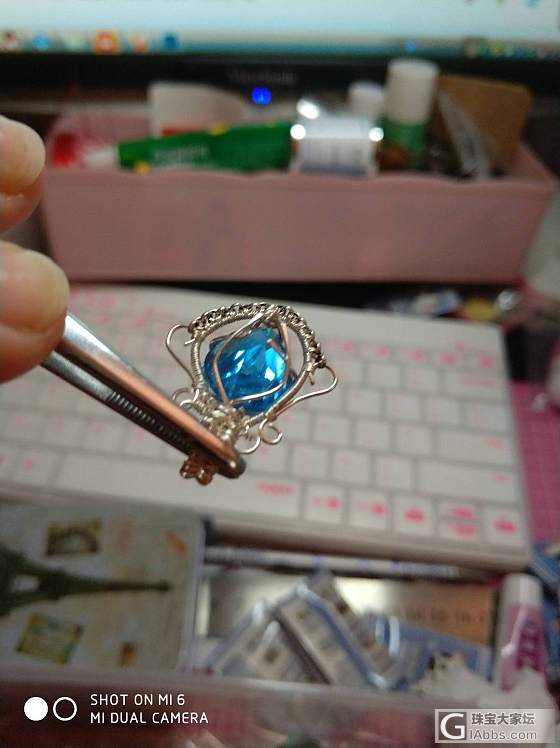 自己做绕线，新手上路。_饰品制作托帕石