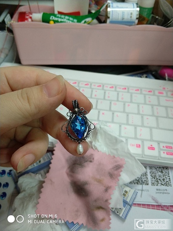 自己做绕线，新手上路。_饰品制作托帕石