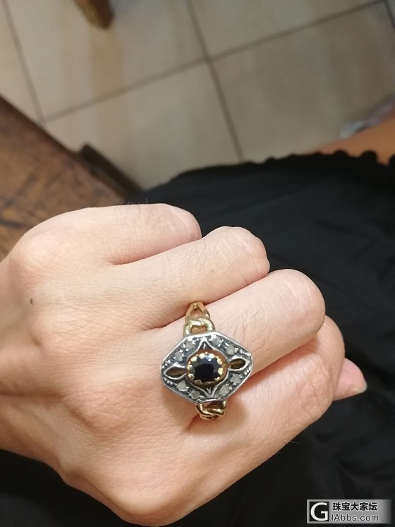 两枚造型各异的古董蓝宝石戒指_蓝宝石古董首饰