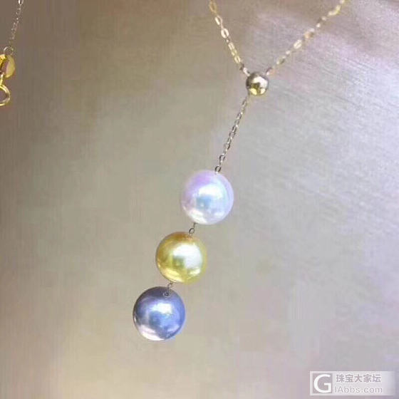 三珠万能调节项链_珍珠