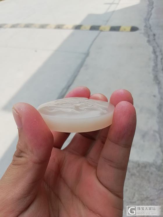 晒一个藕粉仙女散花_牌子挂件和田玉