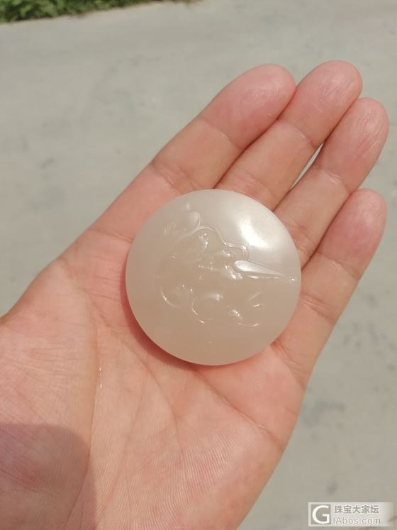 晒一个藕粉仙女散花_牌子挂件和田玉