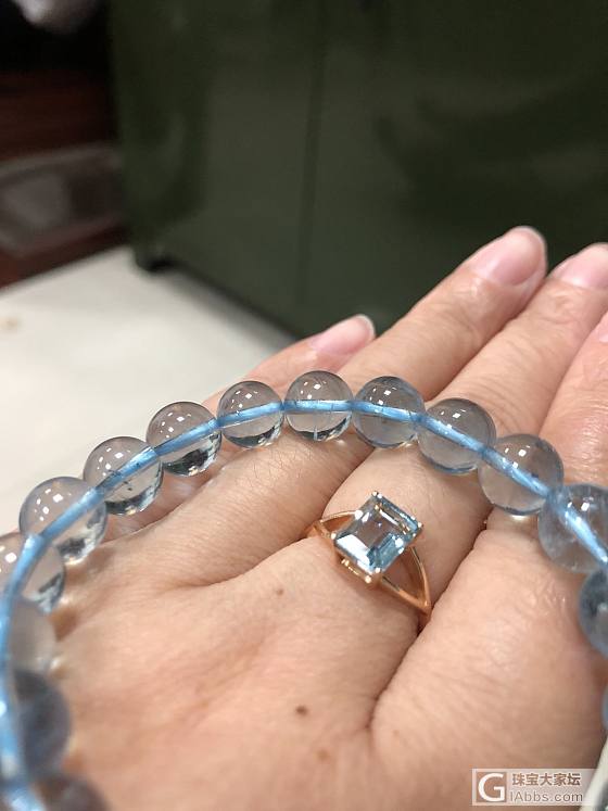 水晶天～一点都不想上班_海蓝宝珠串手镯彩色宝石银