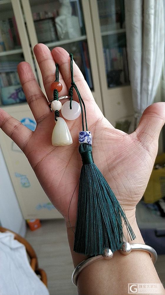 做了个压襟_手工diy挂饰和田玉