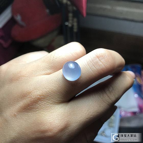 有没有跟我一样的，喜欢这种清新蓝_蛋面翡翠