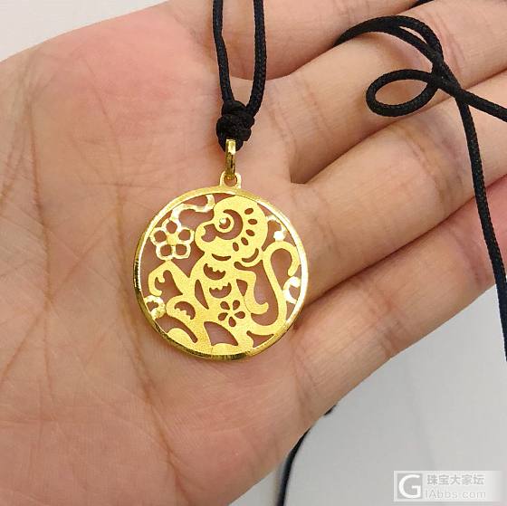周生生剪纸猴_吊坠金