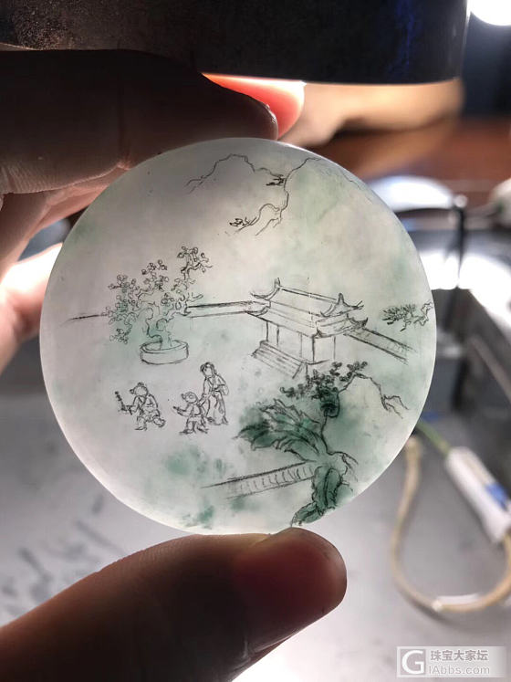 设计稿非常巧合地和客户家的庭院风格相似~[偷笑]中秋人团圆！顺祝各位中秋节快乐！..._设计翡翠